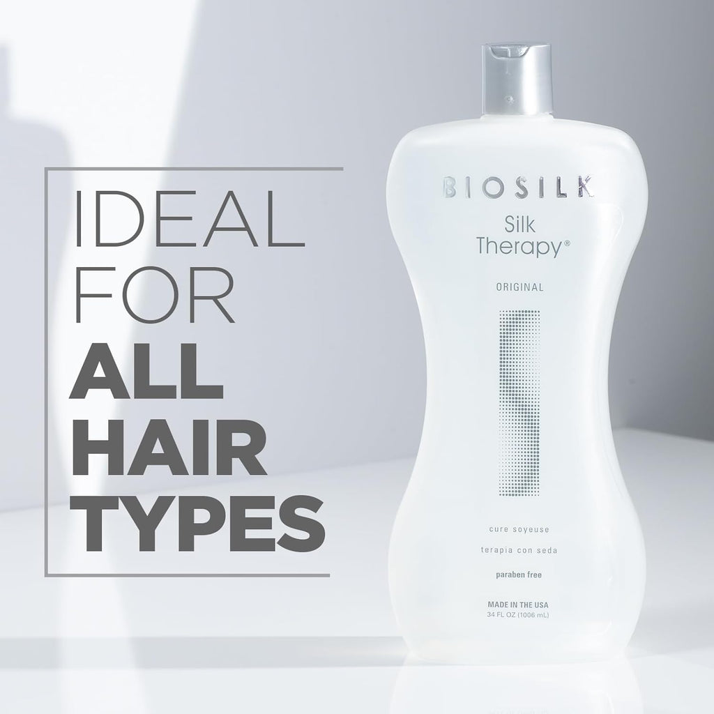 Silk Therapy Original, Reconstructing Leave-In Hair Treatment, Adds Shine, Smooths & Prevents Split Ends, Sulfate-Free, Paraben-Free, Cruelty-Free, 34 Oz
